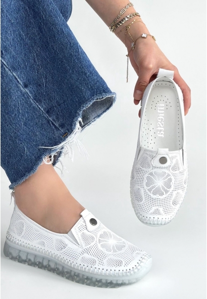 Rinna Beyaz Deri Spor Ayakkabı