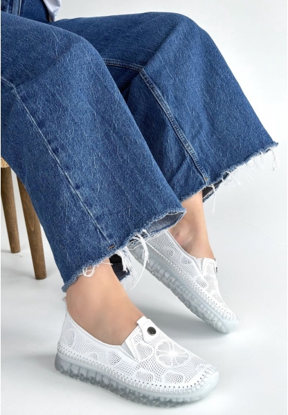 Rinna Beyaz Deri Spor Ayakkabı