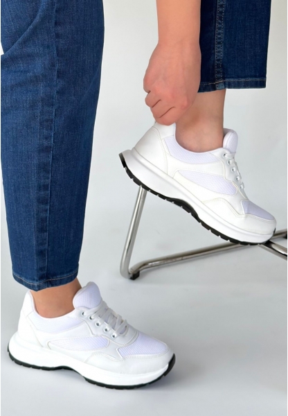 Slar Beyaz Cilt Spor Ayakkabı