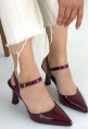 Suden Bordo Rugan Topuklu Ayakkabı