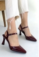 Suden Bordo Rugan Topuklu Ayakkabı