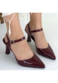 Suden Bordo Rugan Topuklu Ayakkabı