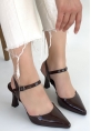 Suden Kahverengi Rugan Topuklu Ayakkabı