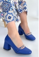 Tino Mavi Cilt Topuklu Ayakkabı