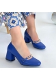 Tino Mavi Cilt Topuklu Ayakkabı