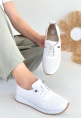 Tone Beyaz Cilt Bağcıklı Spor Ayakkabı