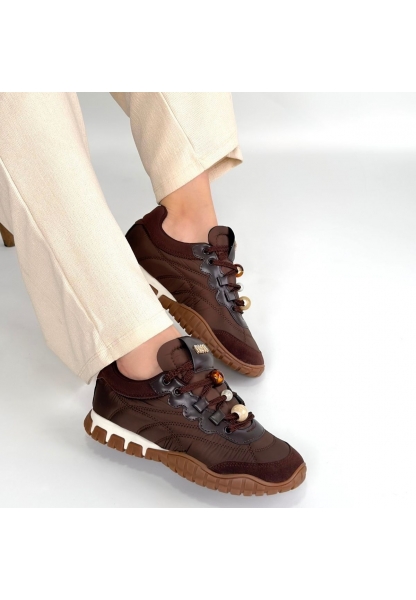 Tues Kahverengi Nubuk Bağcıklı Spor Ayakkabı