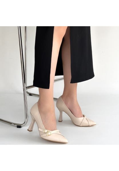 Wenda Bej Cilt Topuklu Ayakkabı