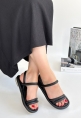 Winta Siyah Cilt Sandalet
