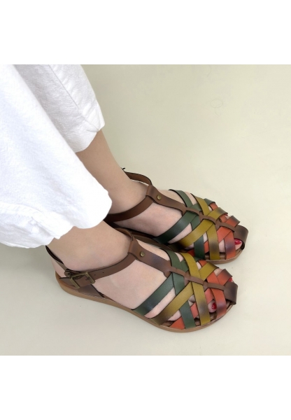 Woji Taba Deri Kemerli Sandalet