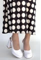 Zuda Beyaz Rugan Platform Topuk Ayakkabı